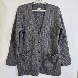 Duluth Trading co. cable knit  wool& cashmere Cardigan
